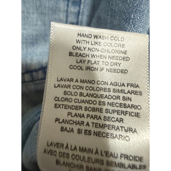 Billy T Womens Desert Embroidered Denim Shirt Blue Cotton Lyocell Cactus Sun M - Picture 9 of 12